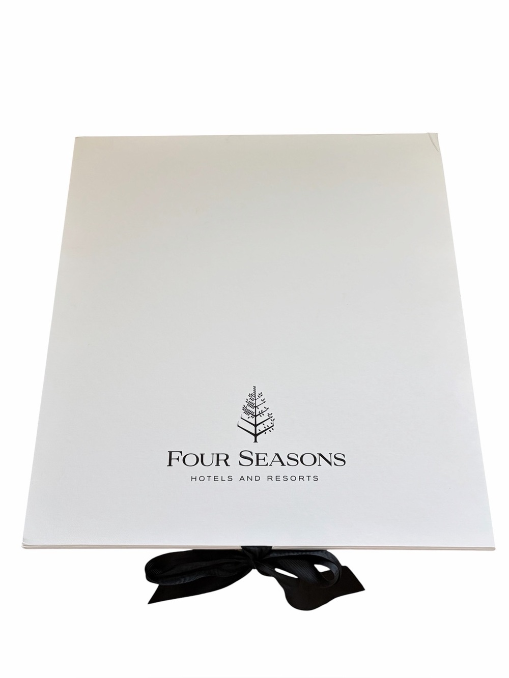 Four Seasons Hotels & Resorts Gift Box Empty Magnetic W/ Ribbon 15.25”x16”x5.25”